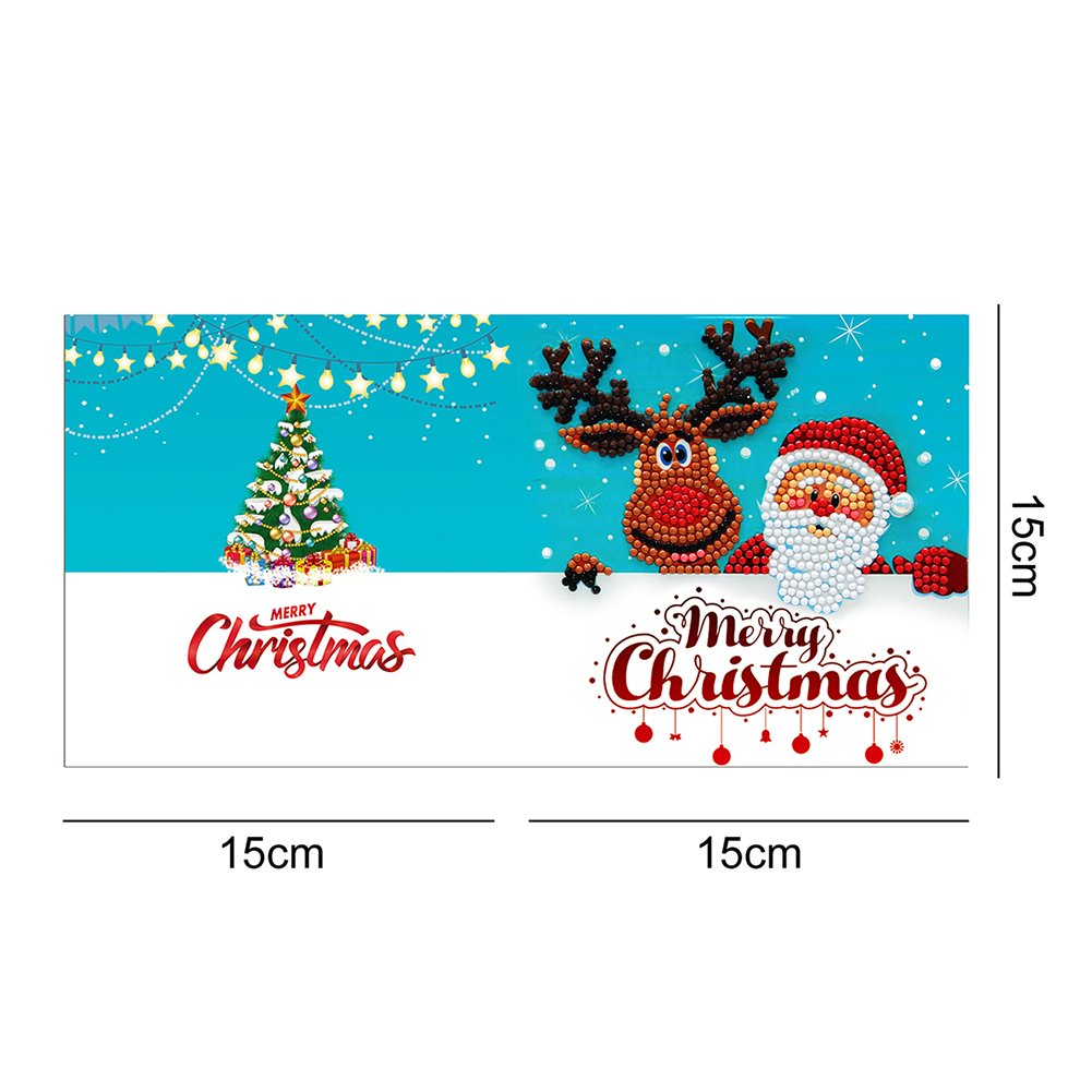 DIY Diamond Painting Greeting Card - Santa Claus & Elk