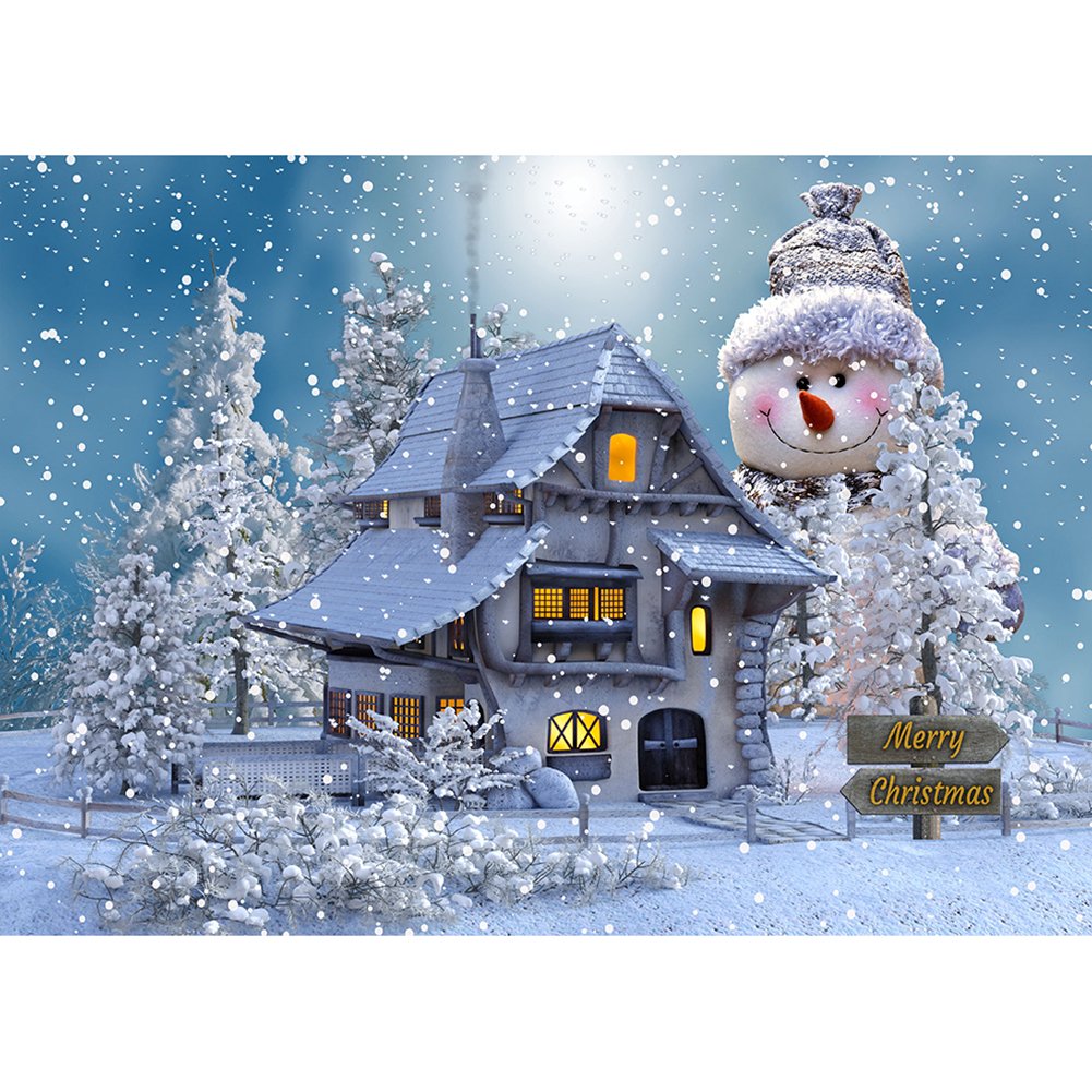 5D Diy Diamond Painting Kit Full Round Beads Snow World