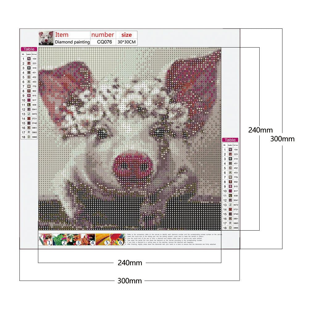Diamond Painting - Full Round - Flower Pig
