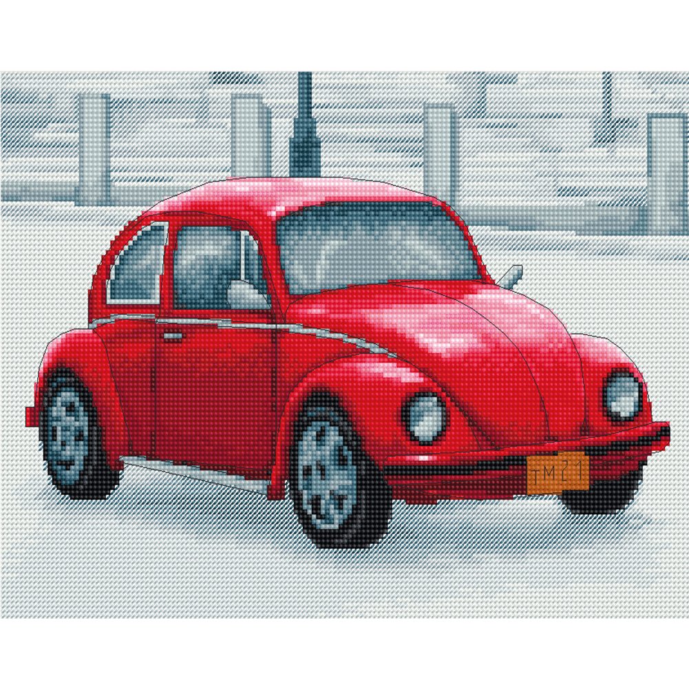 11ct Stamped Cross Stitch - Vintage Car(50*40cm)
