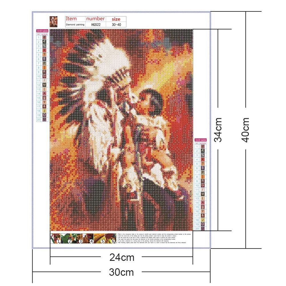 Pintura Diamante - Volta Completa - Índios Harmoniosos