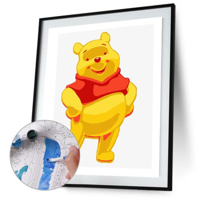 Painting By Numbers Kit DIY Cartoon Bear Hand Painted Canvas Oil Art Picture