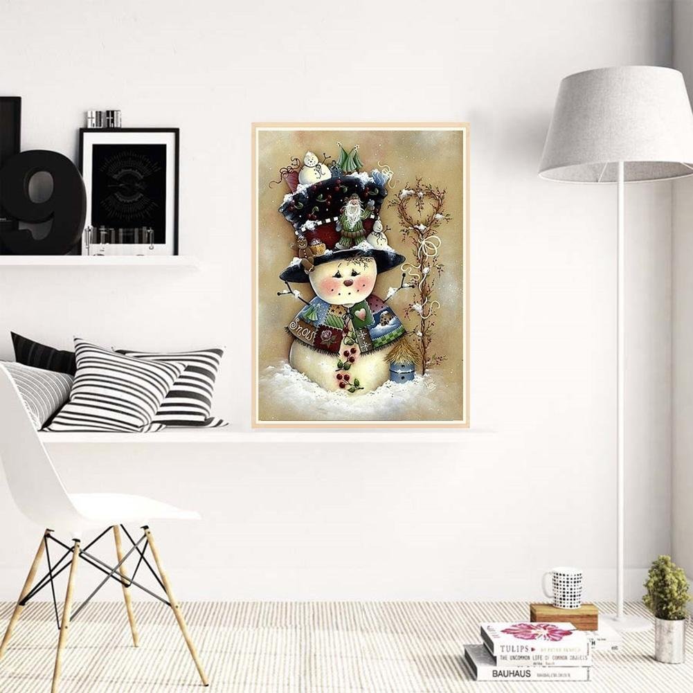 Pintura Diamante - Rodada Completa - Boneco de Neve P