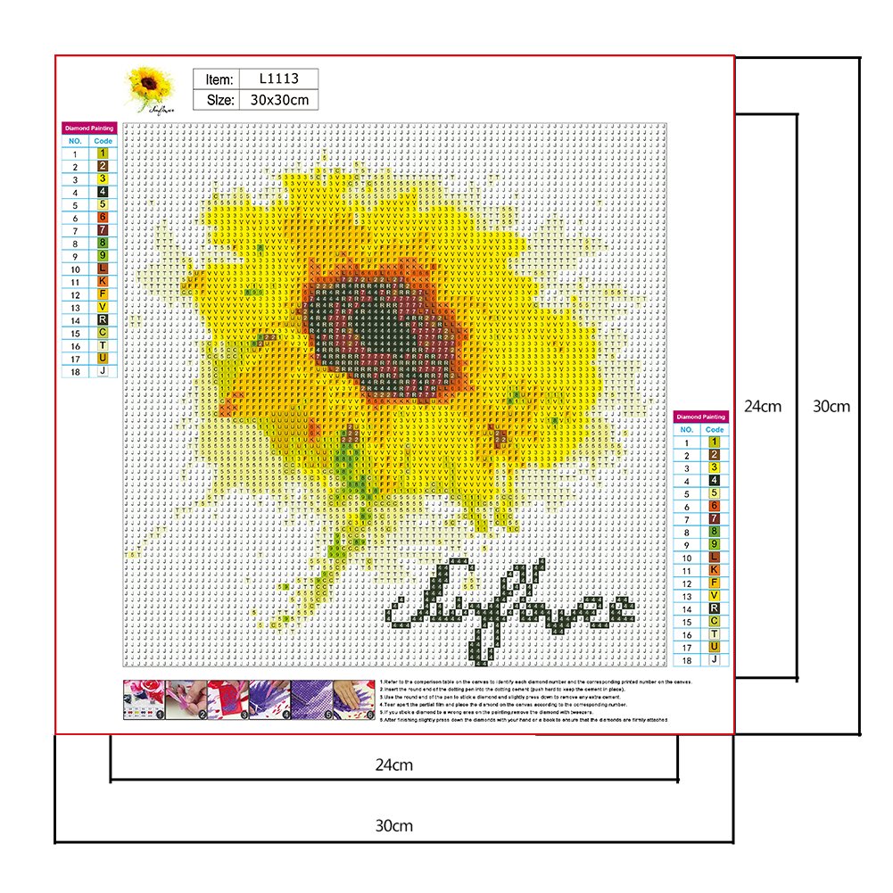 Diamond Painting - Full Round - Sunflower F