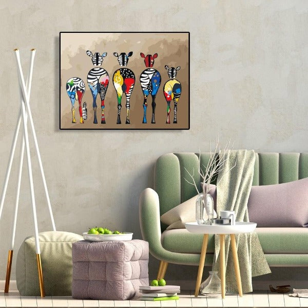 Painting By Numbers Kit DIY Color Zebra Hand Painted Canvas Digital Oil Art Picture