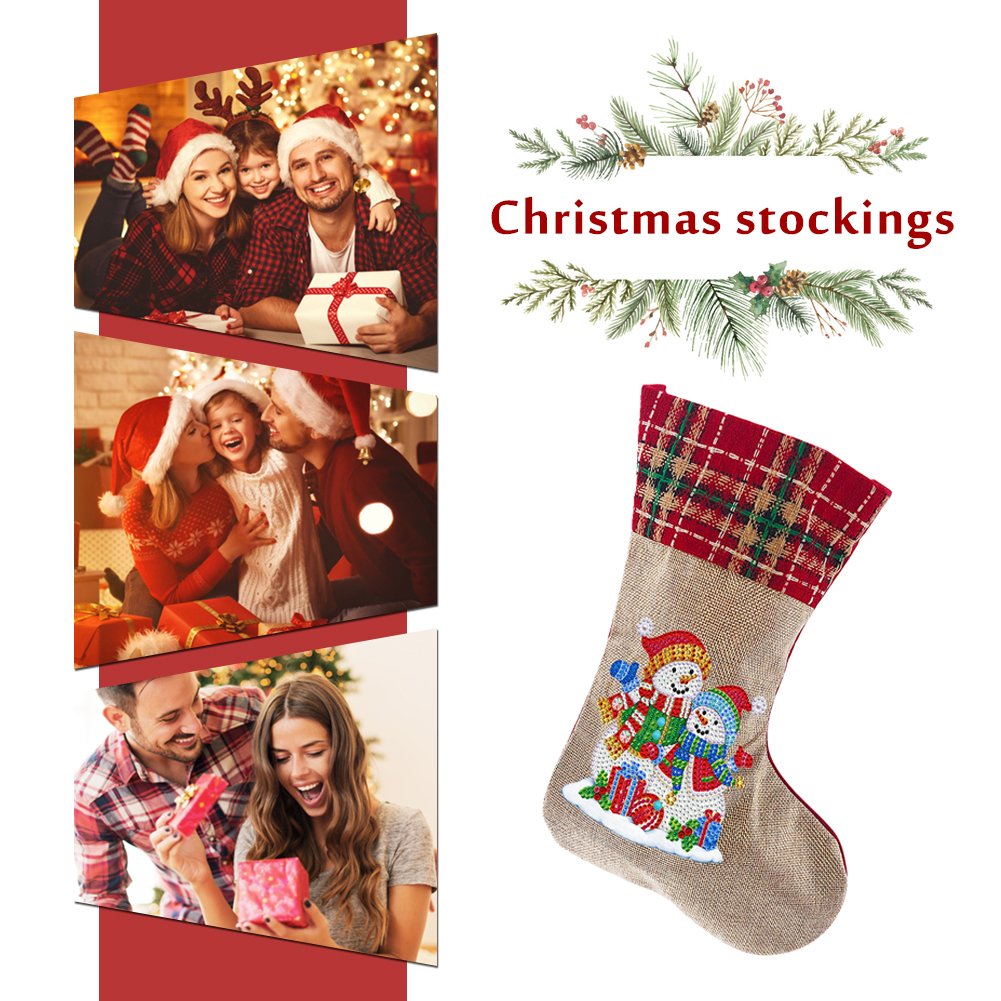 DIY Diamond Painting Chritsmas Socks - Snowman