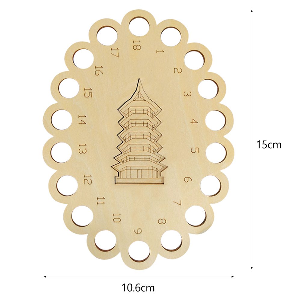 Hollow Thread Board Wooden Cross Stitch Tool - Pagoda