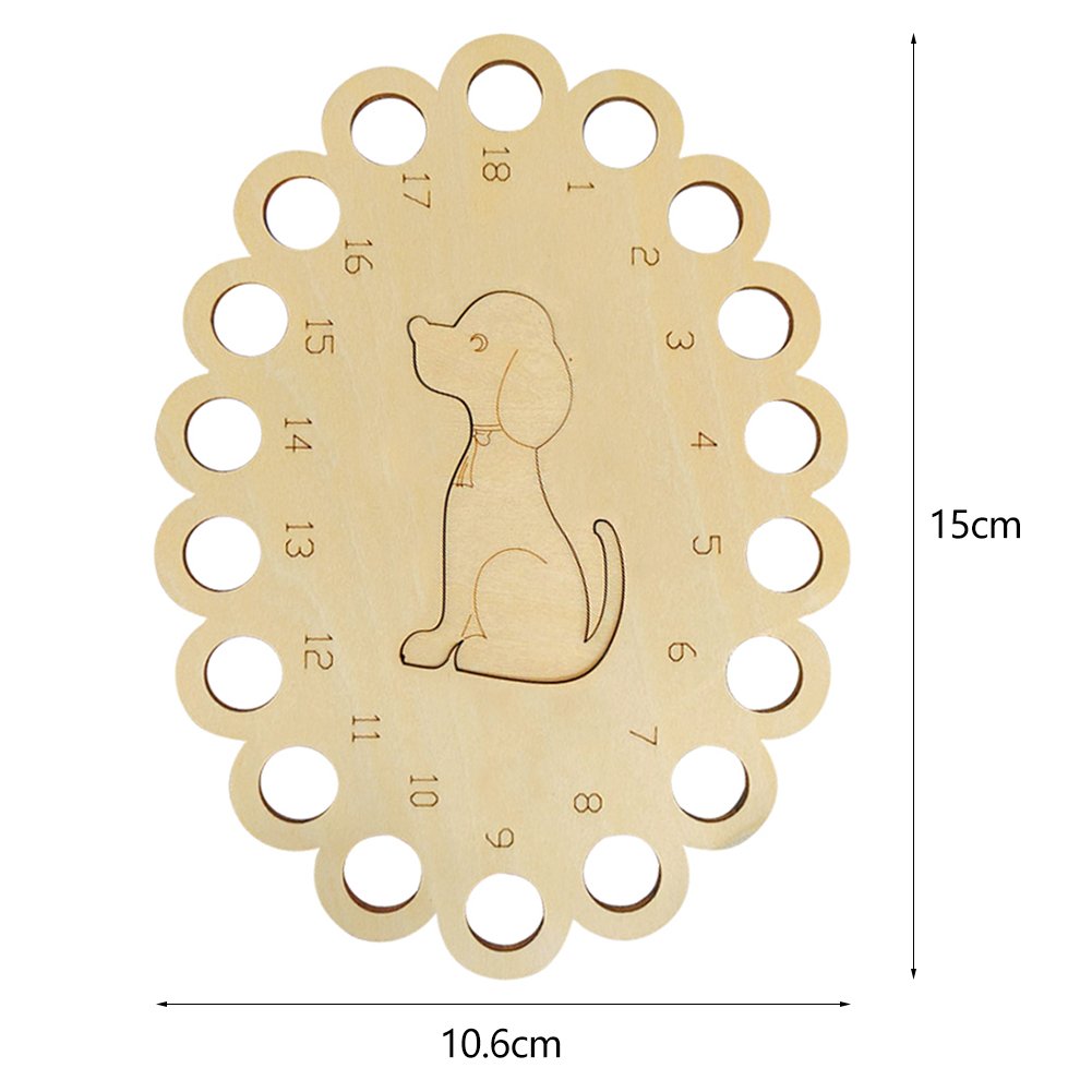 Hollow Thread Board Wooden Cross Stitch Tool - Dog