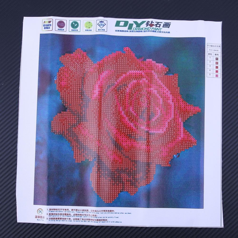 Diamond Painting - Partial Round - Red Rose 1