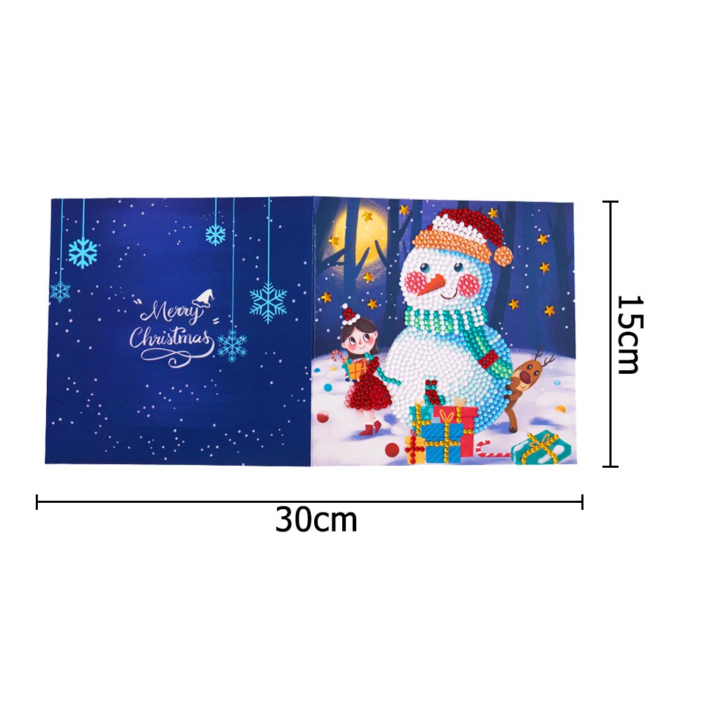 DIY Diamond Painting Greeting Card - Snowman B
