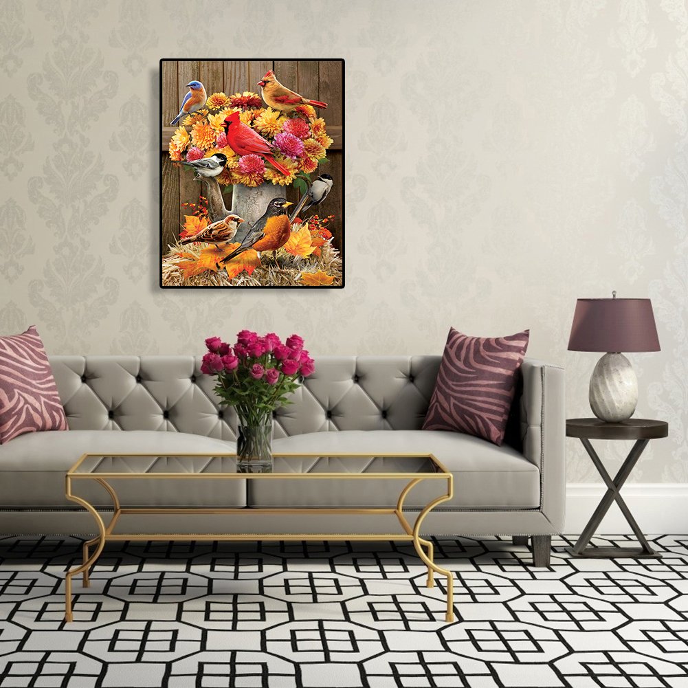 5D DIY Diamond Painting Kit - Full Round - Bird Flower