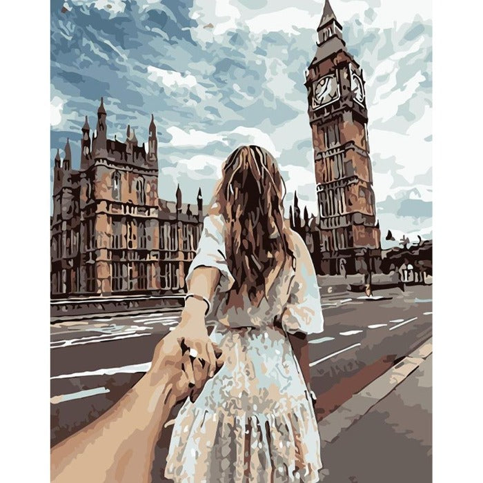 Holding Hands Hand Painted Canvas Oil Art Picture Craft