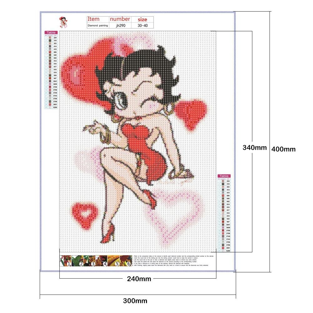 5D Diamond Painting Kit - Full Round - Betty Boop Wink