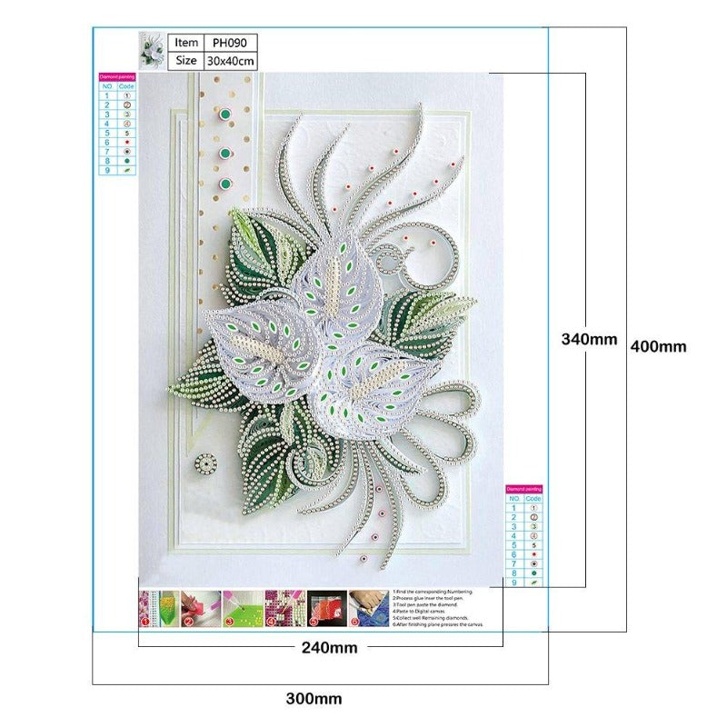 DIY 5D Crystal Rhinestone Diamond Painting Kit Bling Leaf