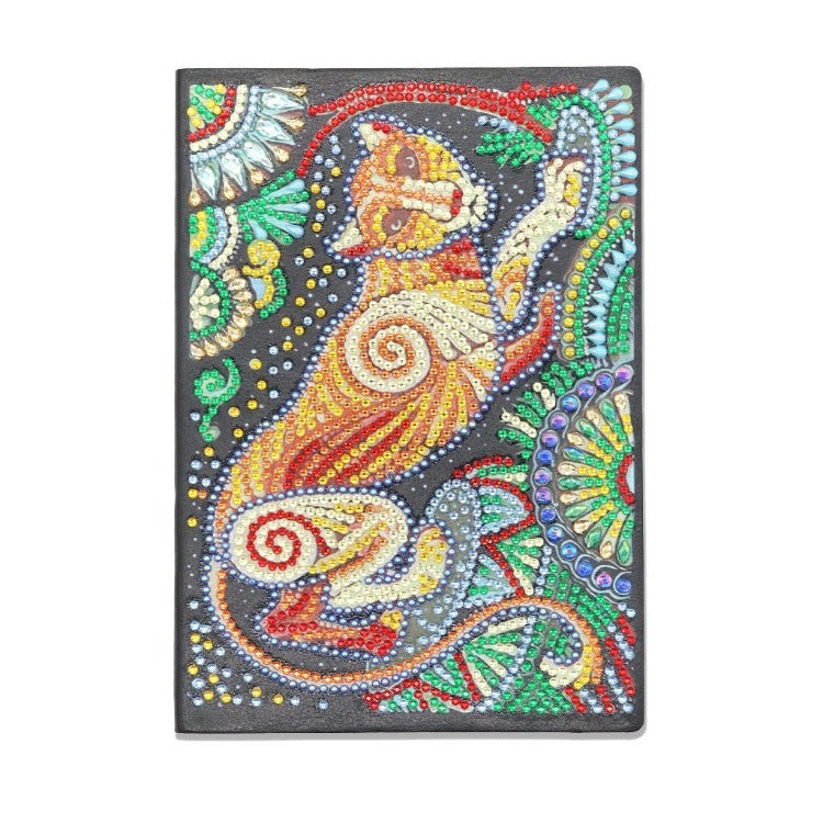 A5 5D Notebook DIY Part Special Shape Rhinestone Diary Book | Leopard【diamondpaintingsart】