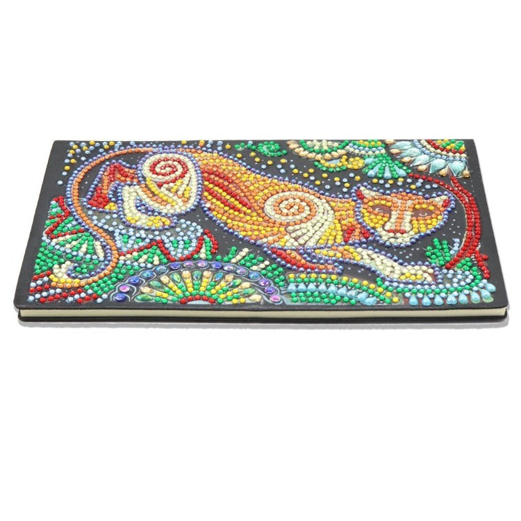 A5 5D Notebook DIY Part Special Shape Rhinestone Diary Book | Leopard【diamondpaintingsart】