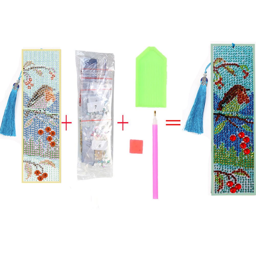DIY Diamond Painting Bookmark with Tassel Bird