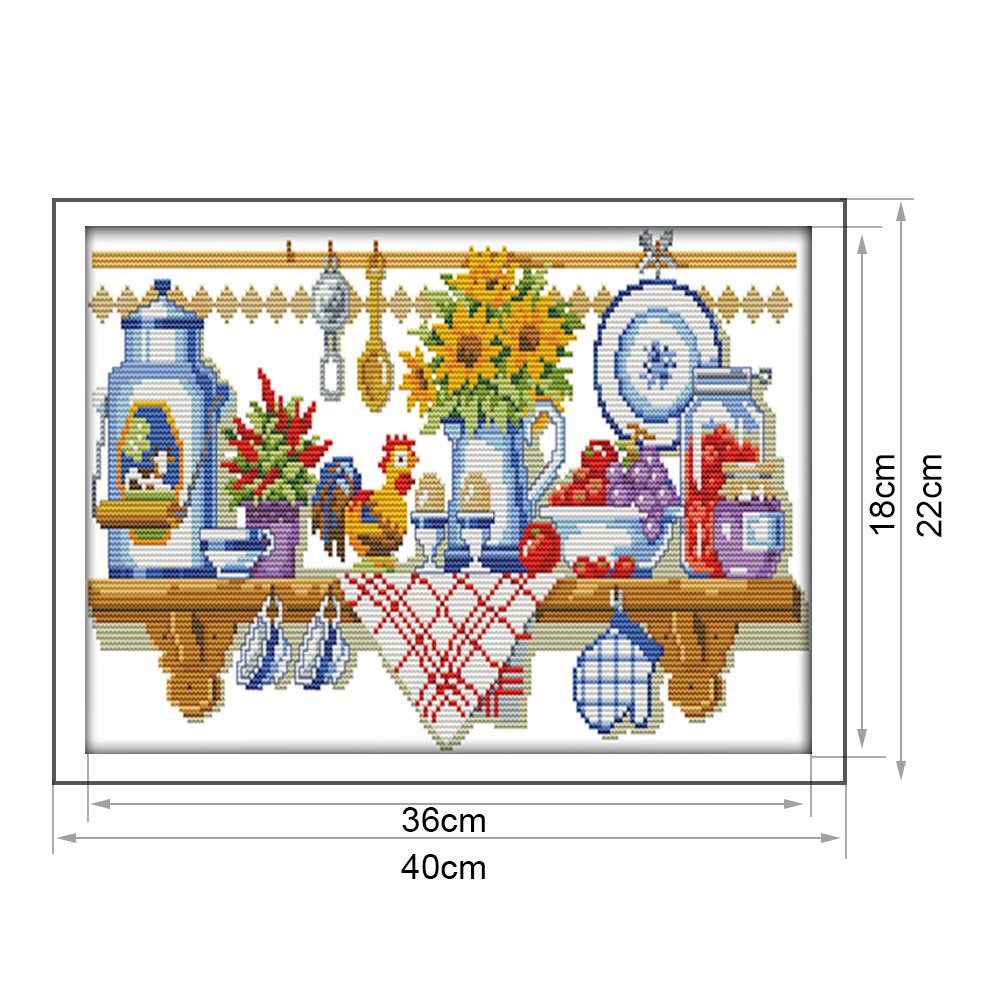 14ct Stamped Cross Stitch - Kitchen Corner(40*22cm)
