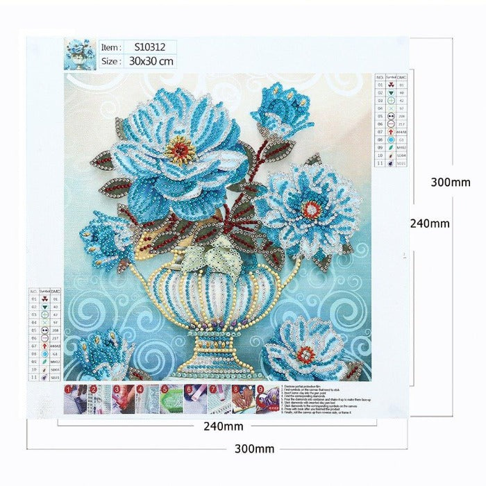 Flower Crystal Rhinestone Diamond Painting Material: canvas + rhinestone【Diamondpaintingsart】