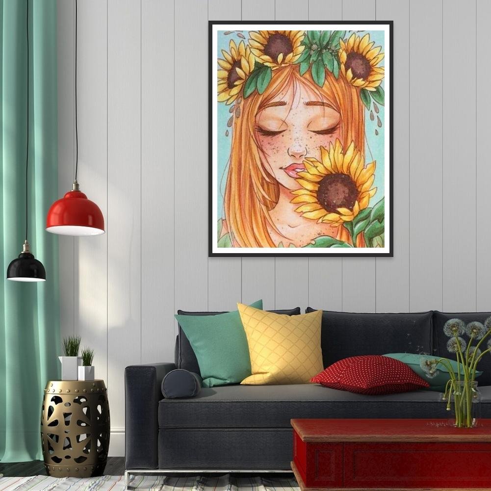 Diamond Painting - Full Round - Flower Girl