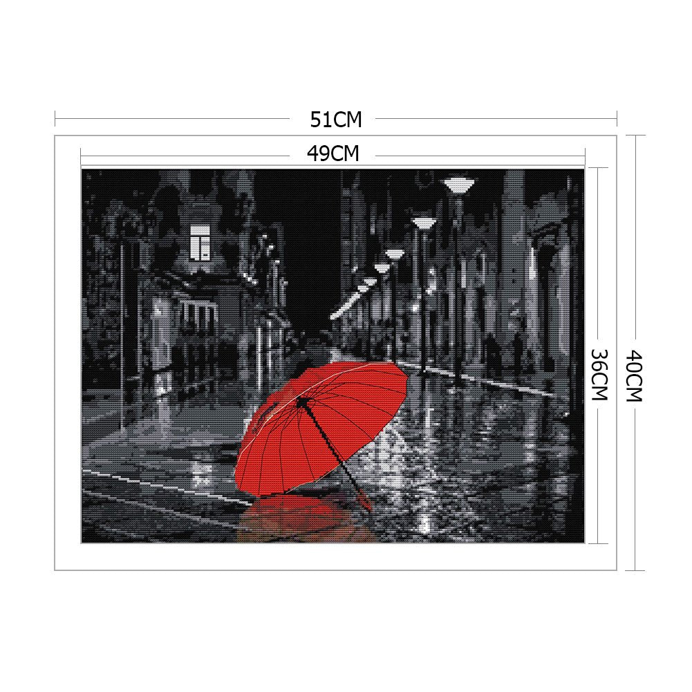 Ponto cruz estampado 14 ct - paisagem de rua (51*40 cm)