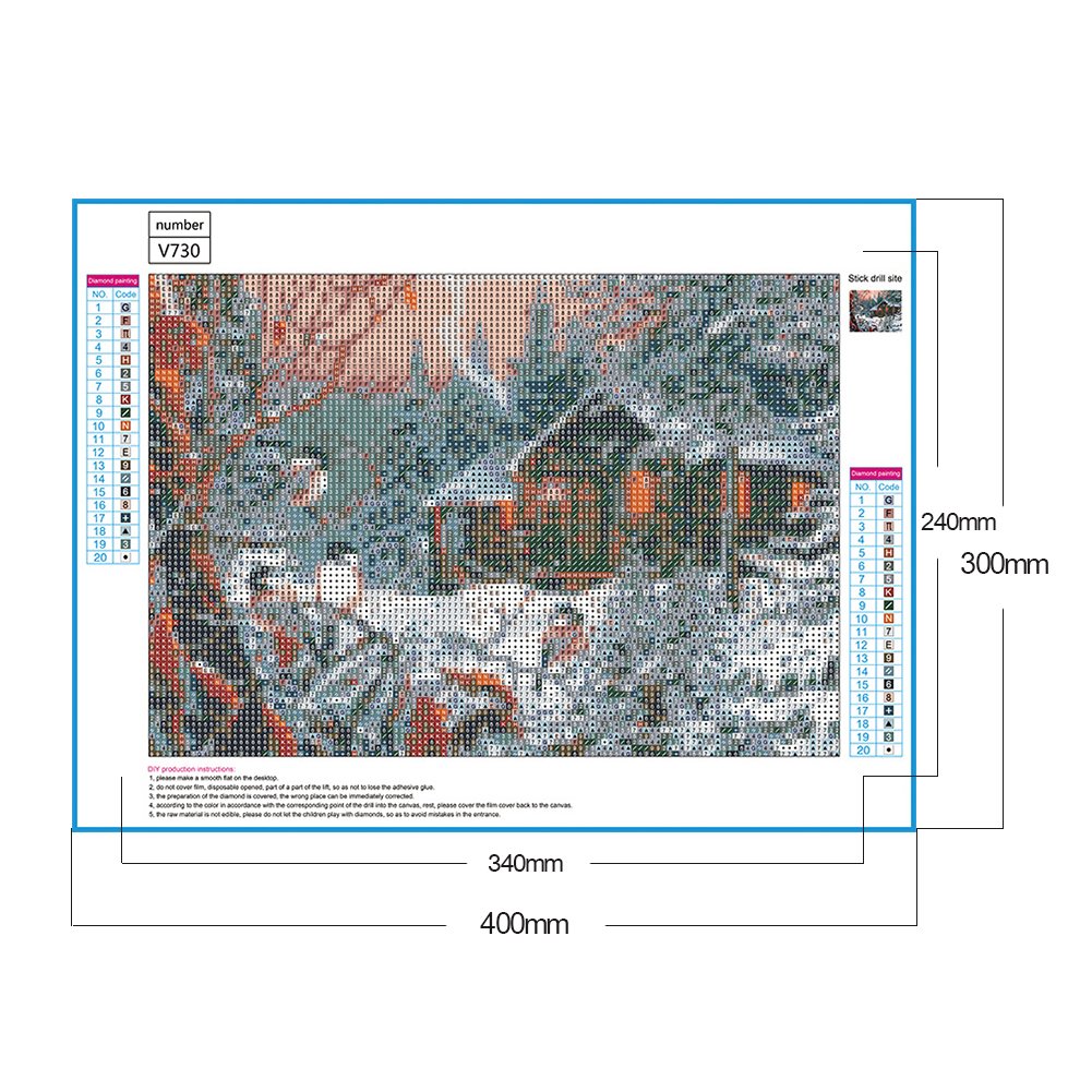 Diamond Painting - Full Round - Snow Scene