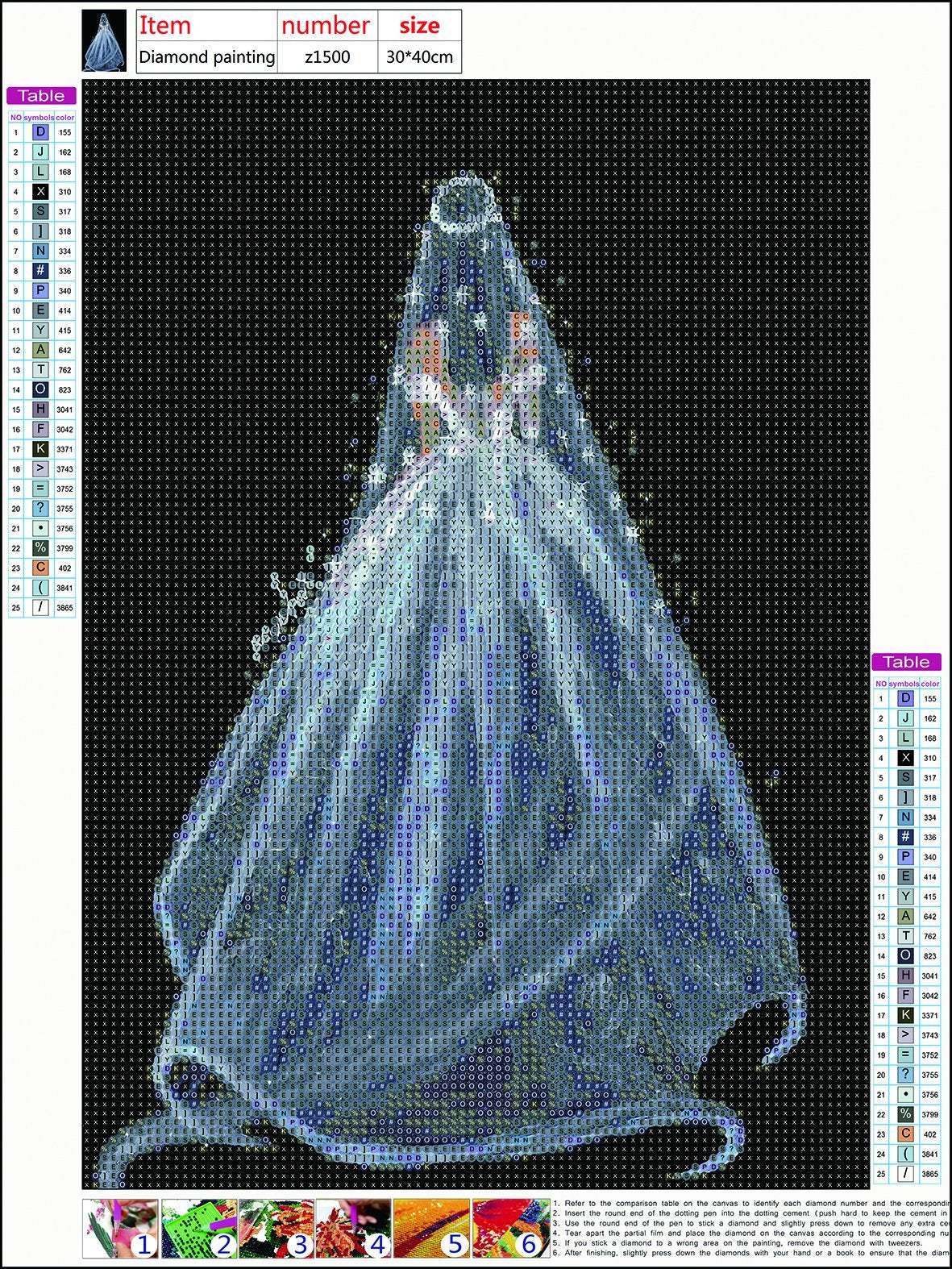 Wedding Girl 5D DIY Diamond Painting Canvas Size