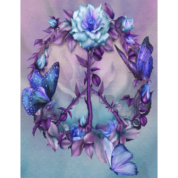 Painting By Numbers Butterfly Flower Hand Painted Artwork Oil Drawing