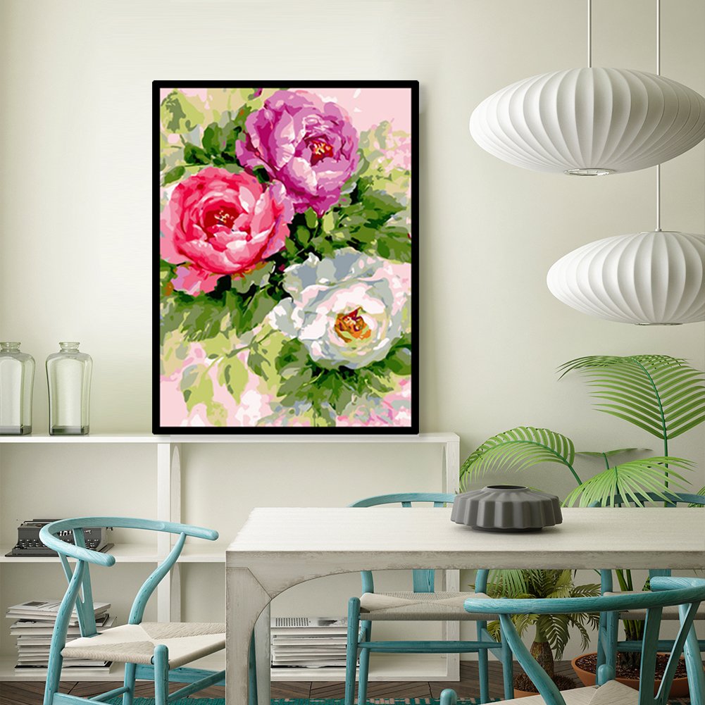 Paint By Number - Oil Painting - Three Flowers (40*50cm)