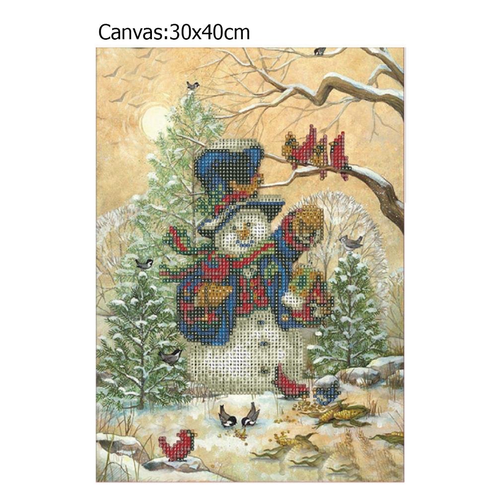 Diamond Painting - Partial Round - Cool Snowman