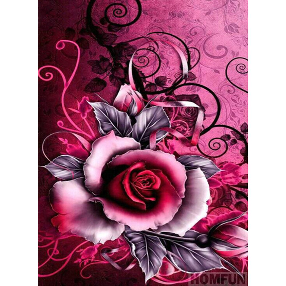 5D Diy Diamond Painting Kit Full Round Beads Rose