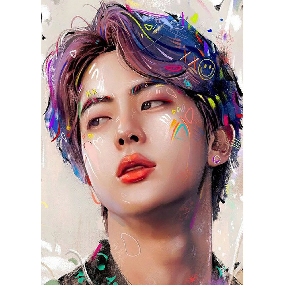 Kit de pintura de diamante DIY 5D - Rodada completa - Korea BTS Idol