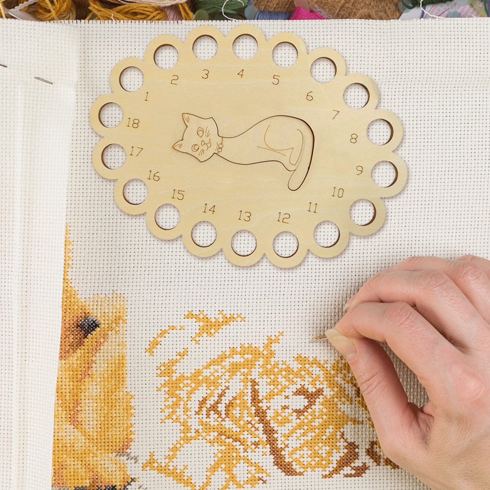 Hollow Thread Board Wooden Cross Stitch Tool - Cat