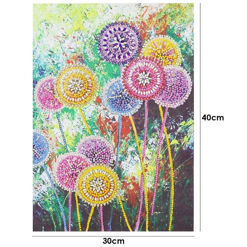 Dandelion Crystal Rhinestone 5D Diamond Painting (Part Drill) Approx.40*30cm