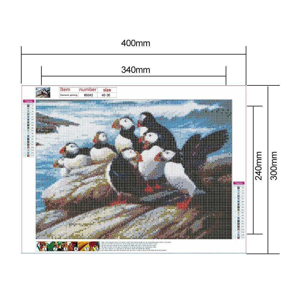 Diamond Painting - Full Round - Puffins
