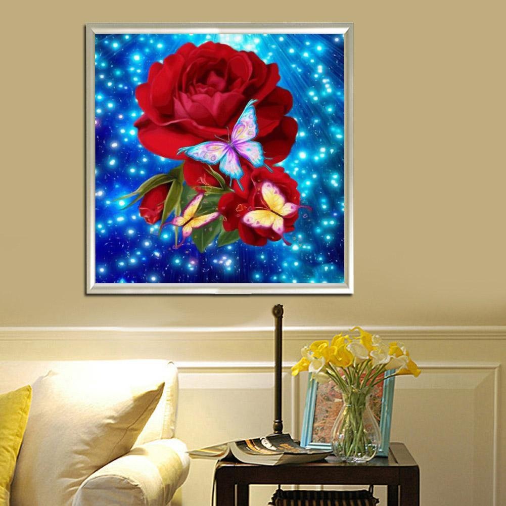 Diamond Painting - Partial Round - Red Rose 2