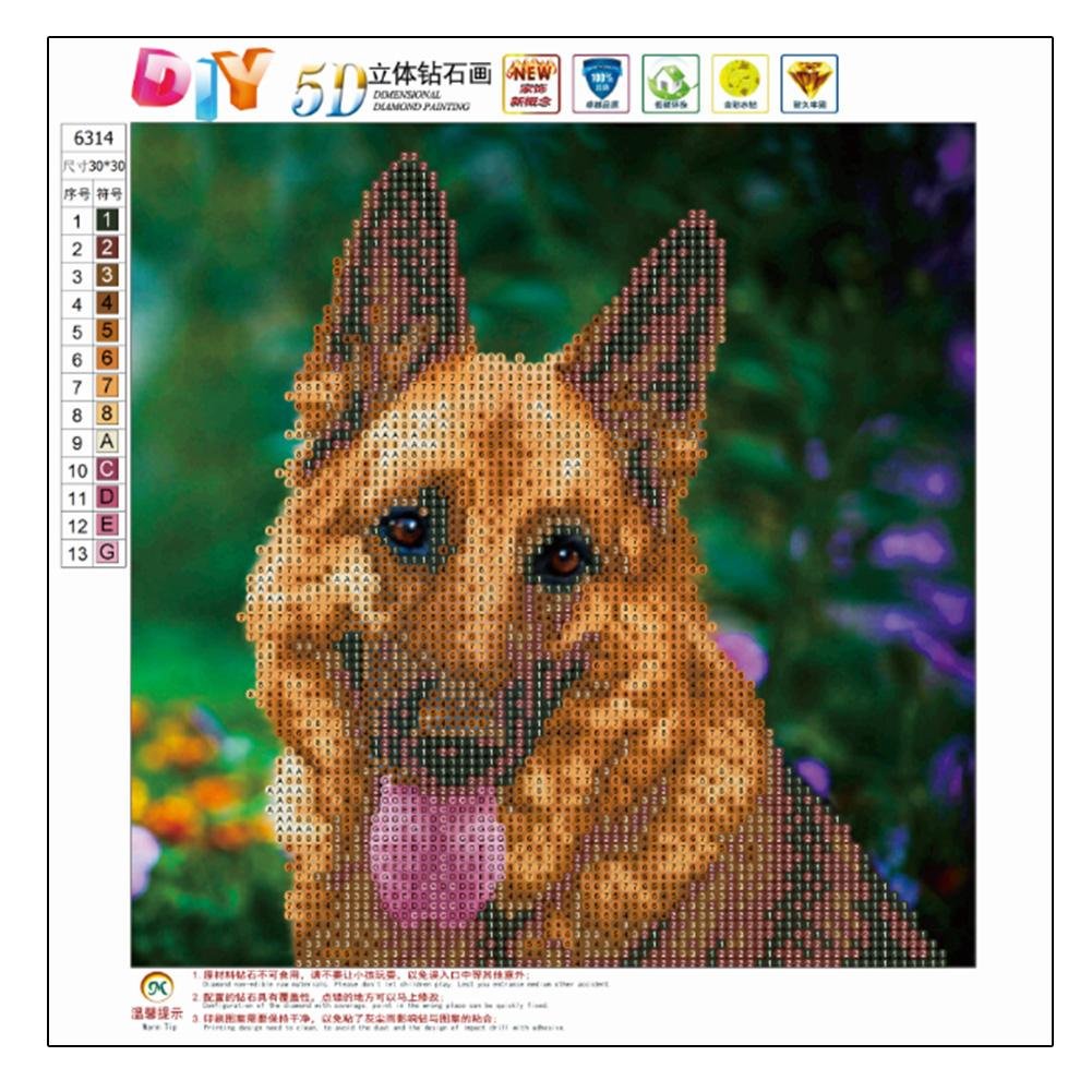 Diamond Painting - Partial Round - Dog A