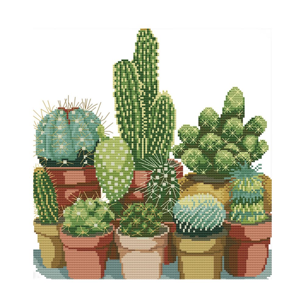 14ct Stamped Cross Stitch Cactus (34*35cm)