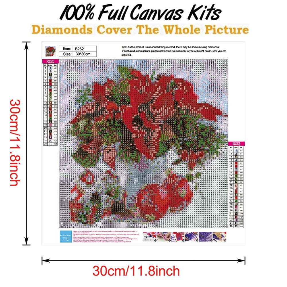 Diamond Painting - Full Round - Red Plant