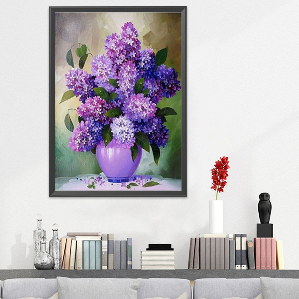 11ct Stamped Cross Stitch - Purple Flower(40*50cm)