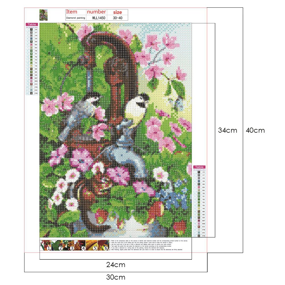 Diamond Painting - Full Round - Flower Bird D