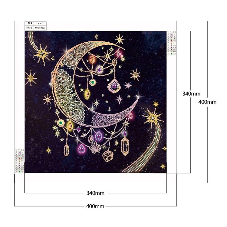 DIY 5D Crystal Rhinestone Diamond Painting Kit Bright Crescent Moon (40*40cm)