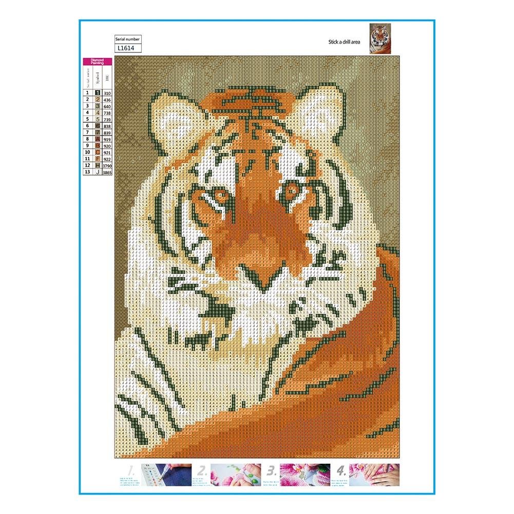 Pintura Diamante - Redondo Completo - Tigre