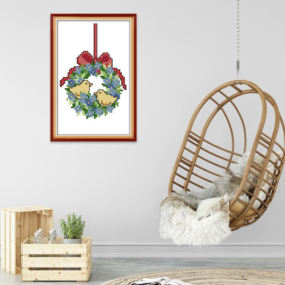 14ct Estampado Ponto Cruz - Flor de Natal (13*18cm)