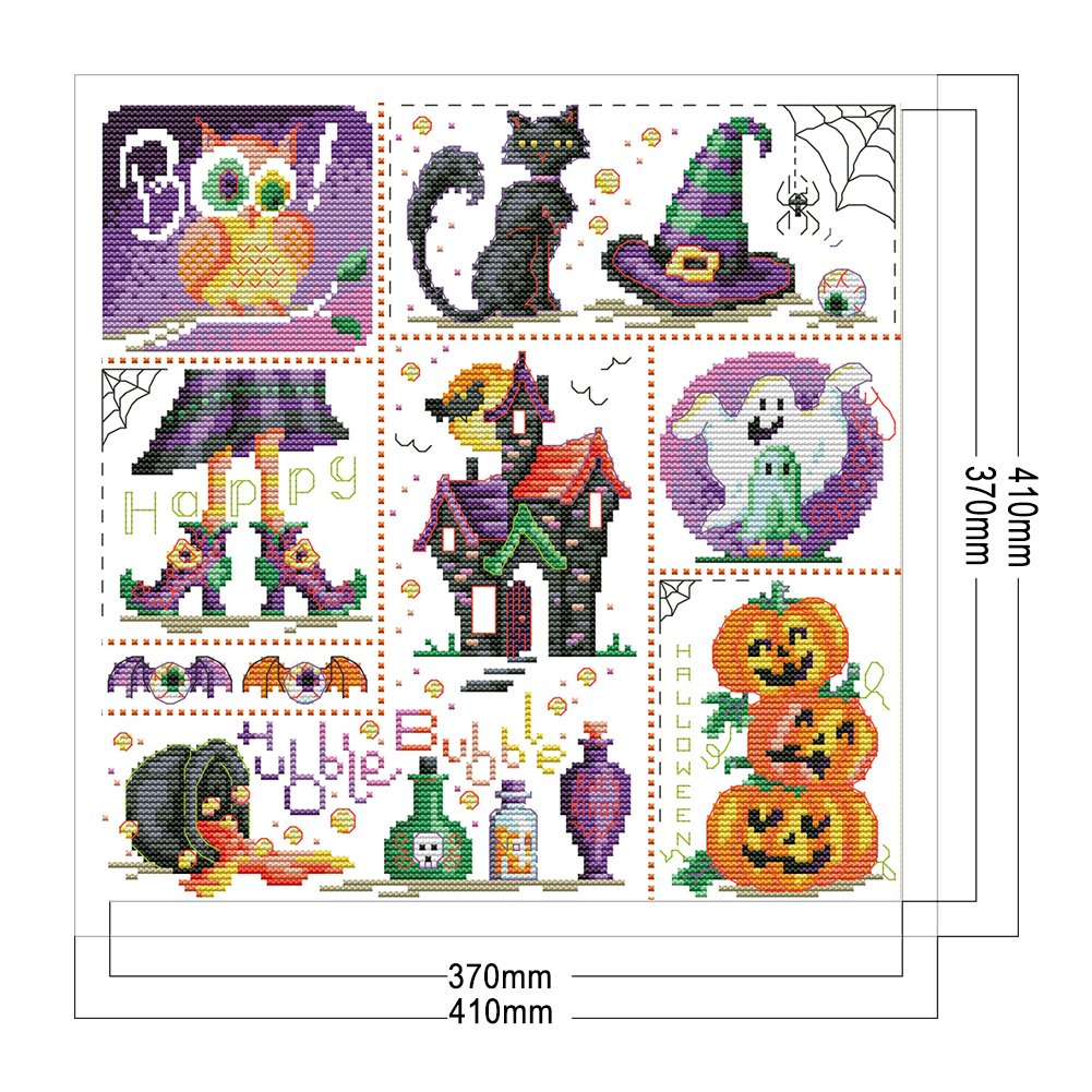 11CT Stamped Cross Stitch - Halloween Day(41*41cm)