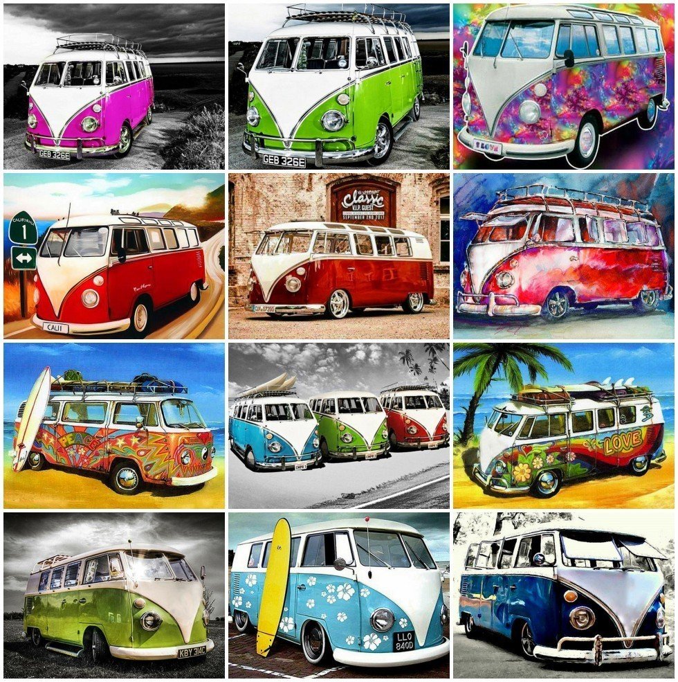 Diamond Paintings Art Full Drill Bus