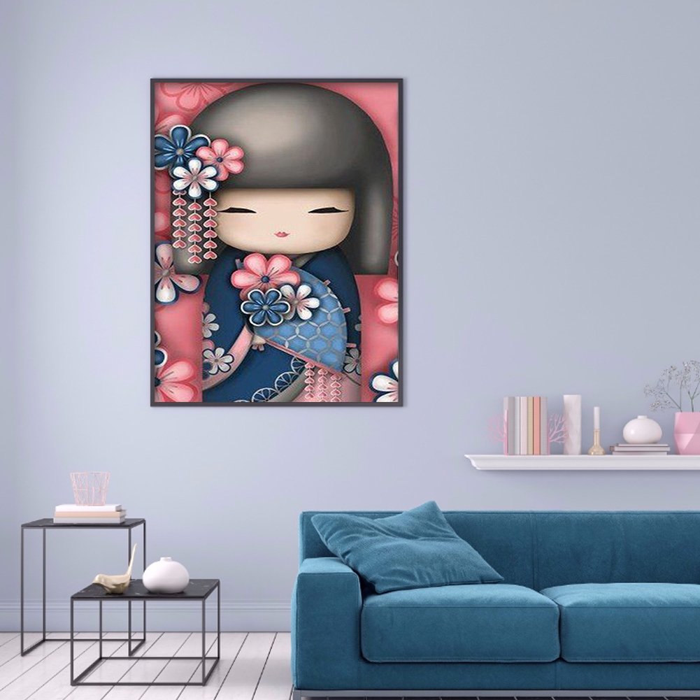 5D DIY Diamond Painting Kit - Full Round - Kokeshi Doll