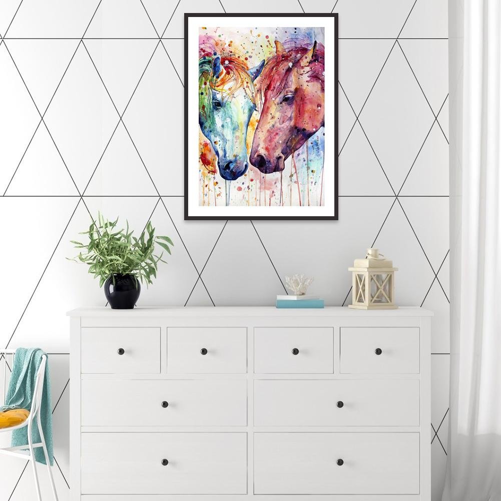 Pintura Diamante - Rodada Completa - 2 Cavalos