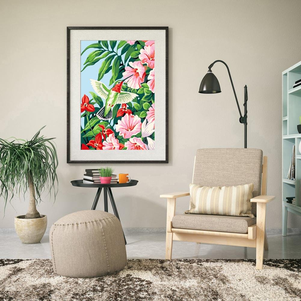 Paint By Number - Oil Painting - Spring Bird Flowers (40*50cm)