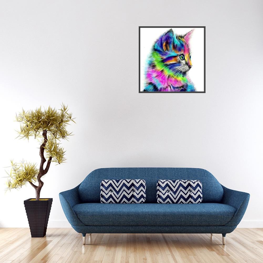 Diamond Painting - Full Round - Colorful Kitty